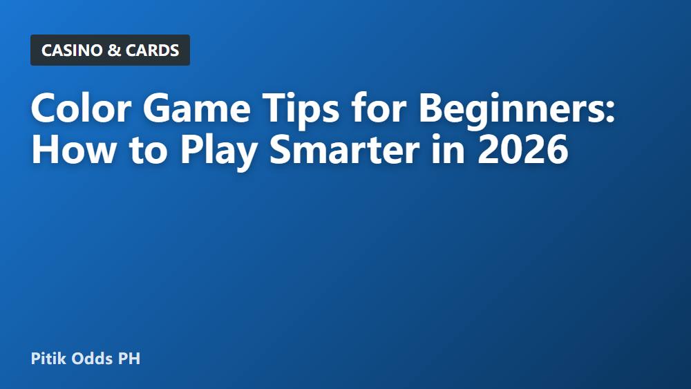 Color Game Tips for Beginners: How to Play Smarter in 2026